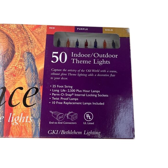 GKI Bethlehem Renaissance Christmas Red Purple Gold Theme String Light Set NIB - Picture 6 of 7